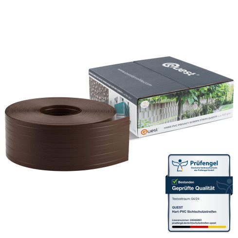 PVC fence strip 10 cm, narrow slat for premium panel fences, 900 g/m2, brown RAL 8017