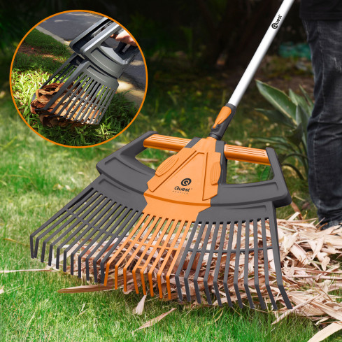 Telescopic garden rake for leaves and grass – 3in1 – QUEST garden system