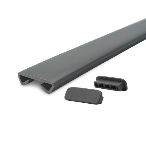 PVC handrail STANDARD railing 40x8mm dark grey 