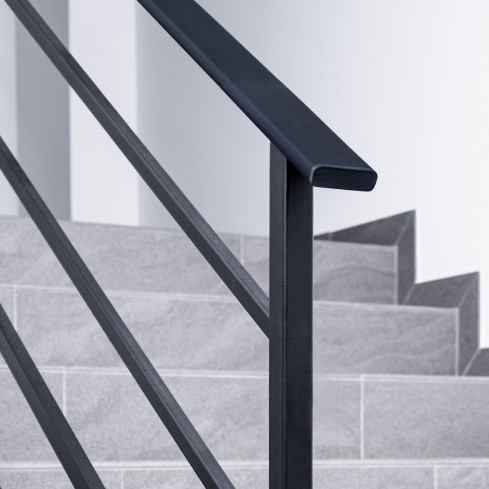 Termination for PVC railing strip, cap for railing profile STANDARD, 40x8, black