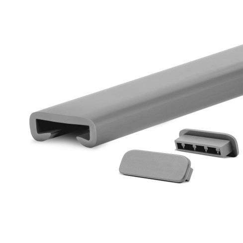 PVC handrail PREMIUM, railing 40x8mm, dark grey