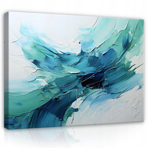 ABSTRACT IMAGE BLUE TURKEY ON FLAT WALLS SITTING ROOM 100x70