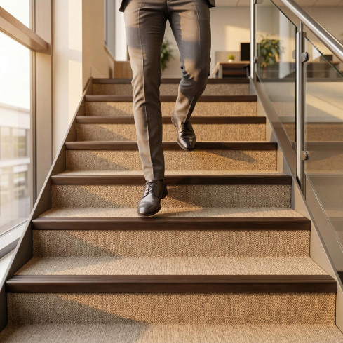 Non-slip stair nosing, 48x42mm, 150cm, brown