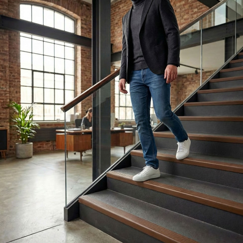 Non-slip stair nosing 50x42mm 150cm, brown