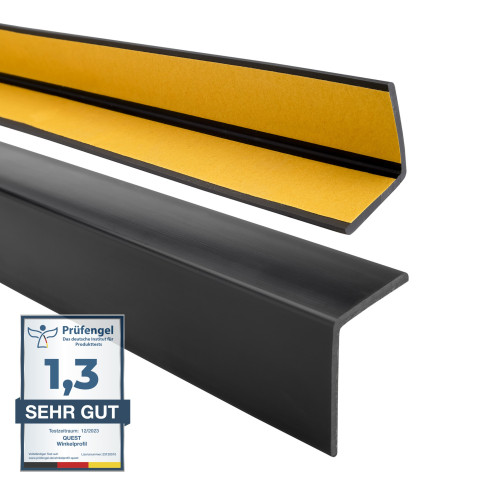 PVC Corner trim with glue, black