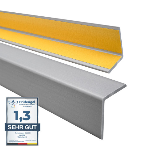 PVC Corner trim with glue, silver