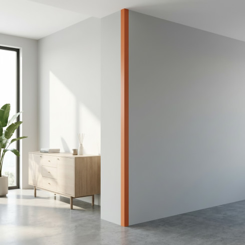 PVC angle profile, self-adhesive edge protection, corner protection, brick color