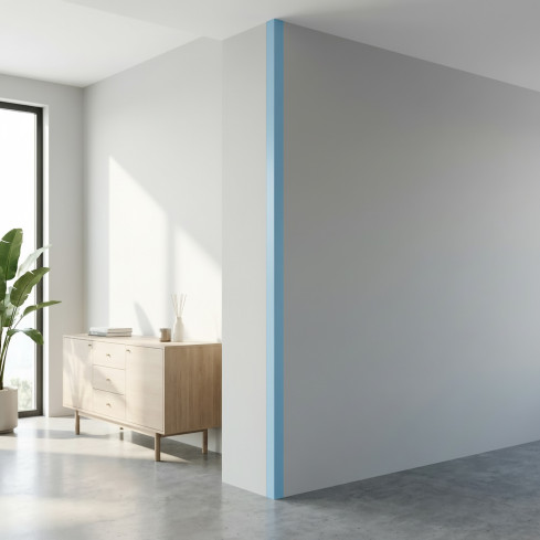 PVC angle profile, self-adhesive edge protection, corner protection, light blue