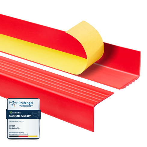 Non-slip stair nosing, self-adhesive, 50x42mm, red 