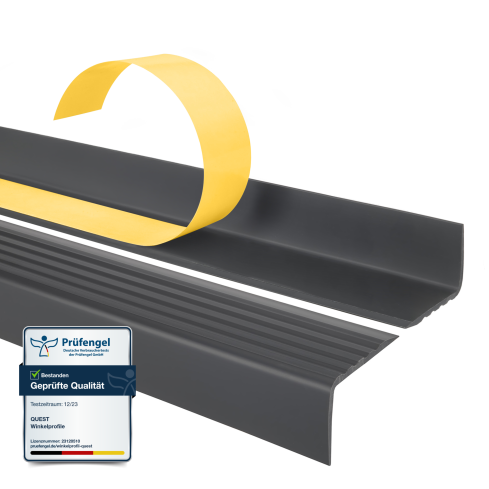 Anti-slip stair profile self-adhesive 40x25mm dark grey