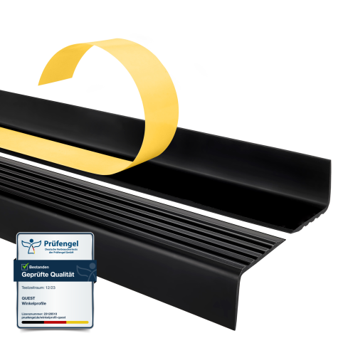 Anti-slip stair profile self-adhesive 40x25mm black