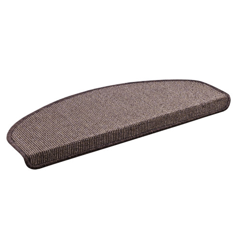 Self-adhesive stair rug, non-slip half-round, 65x28 cm, stair tread, brown