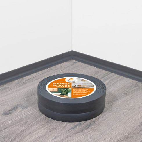 Flexible skirting board, self-adhesive, PVC 32x23mm, graphite
