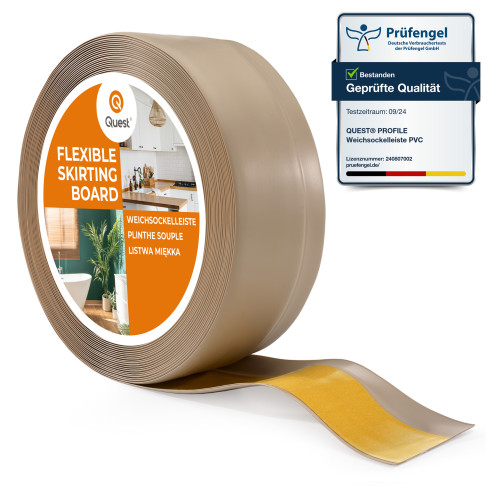Flexible skirting board, self-adhesive, PVC 50x20mm, beige