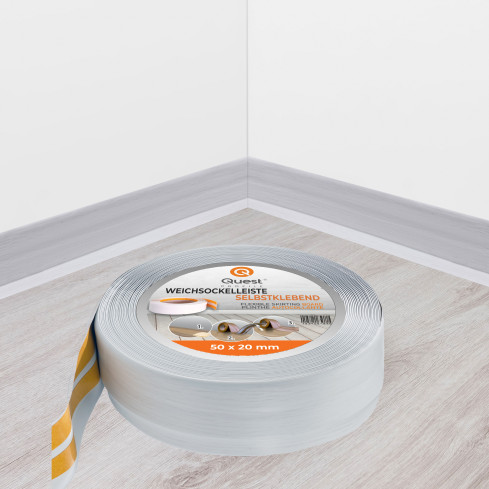 Flexible skirting board, self-adhesive, PVC 50x20mm, birch