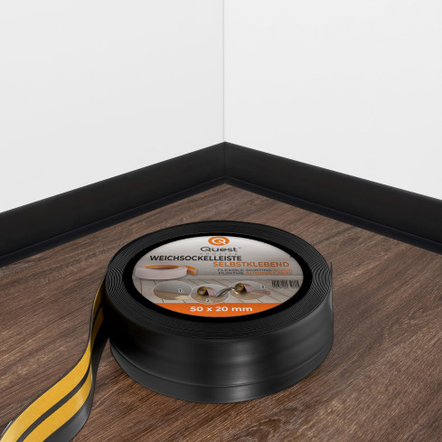 Flexible skirting board, self-adhesive, PVC 50x20mm, black