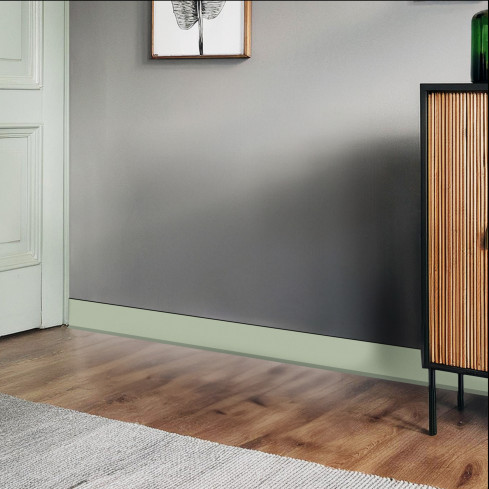 Self-Adhesive PVC Skirting Board, 70x20mm, light green
