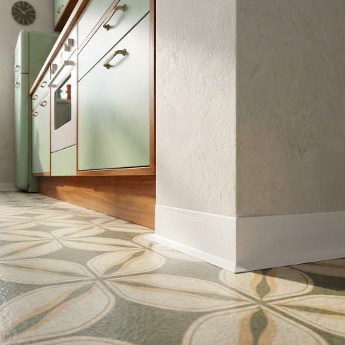 Self-adhesive PVC skirting board, flexible decorative profile DEKOR, 70x20mm, white