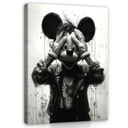 ABSTRACT Mouseketeer black and white modern painting for living room bedroom 100x70