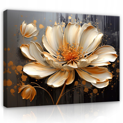 ABSTRACT 3D LILIA FLOWER ABSTRACT painting on canvas Wall for Bedroom Living Room 100x70.