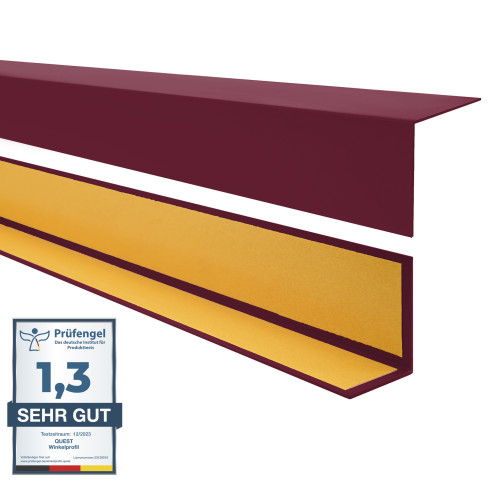 PVC angle profile, self-adhesive edge protection, corner protection, burgundy red