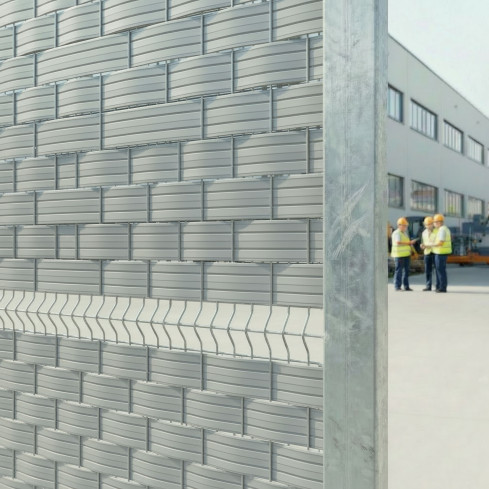 PVC fence strip 10 cm, narrow slat for premium panel fences, 900 g/m2, grey RAL 7040