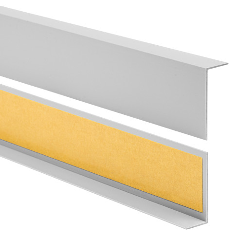 PVC uneven angle profile, self-adhesive edge protection, corner protection, grey