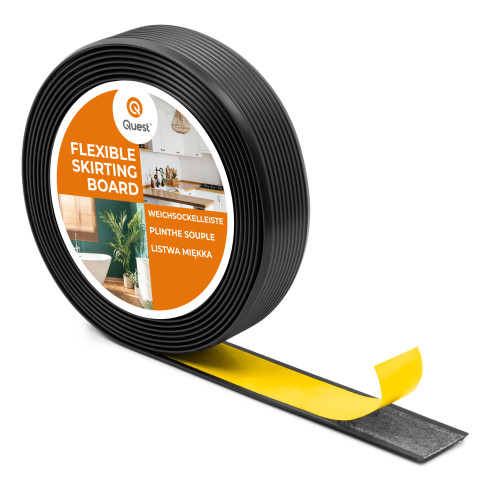 Self-adhesive PVC anti-slip strip, grooved, LAP3, 35mm, 5m, black