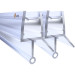 Bottom shower gasket 100 cm, for 6-8mm glass, transparent, round, with rounded tunnel, 2 pieces