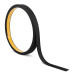Hard PVC flat bar with adhesive, black, 10 m