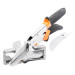 Shears for straight and angled cutting of profiles - quick angle adjustment system