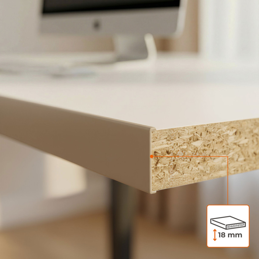 Furniture profile C 18 mm, beige with adhesive tape, 5m