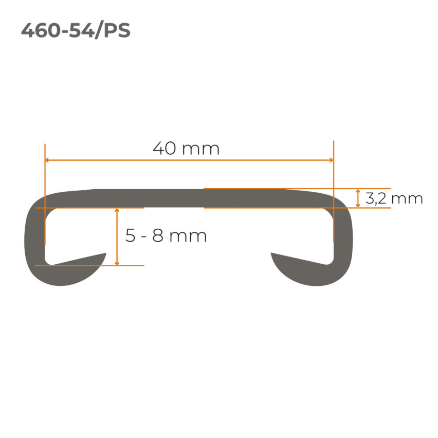 PVC handrail STANDARD railing 40x8mm dark grey 