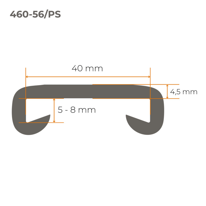 PVC handrail PREMIUM, railing 40x8mm, dark grey