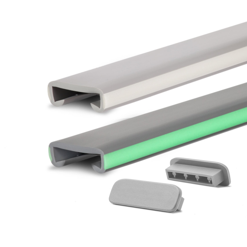 PVC handrail FOTO, railing, 40x8mm, grey