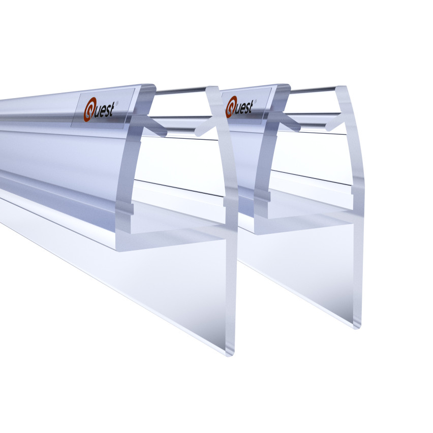 Side shower gasket 200 cm, for 6-8mm glass, transparent, 2 pieces