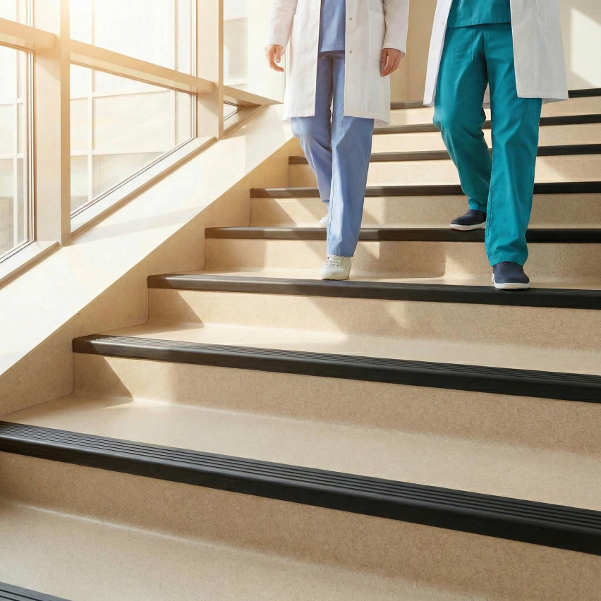 Non-slip stair nosing, 48x42mm, 150cm, black