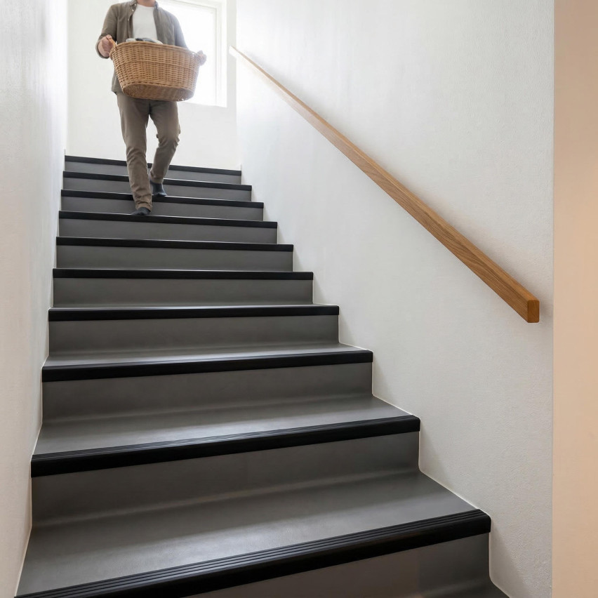 Non-slip stair nosing 50x42mm 150cm, dark grey