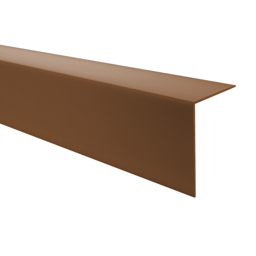 PVC uneven angle profile, self-adhesive edge protection, corner protection, brown