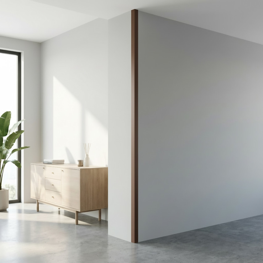PVC uneven angle profile, self-adhesive edge protection, corner protection, brown