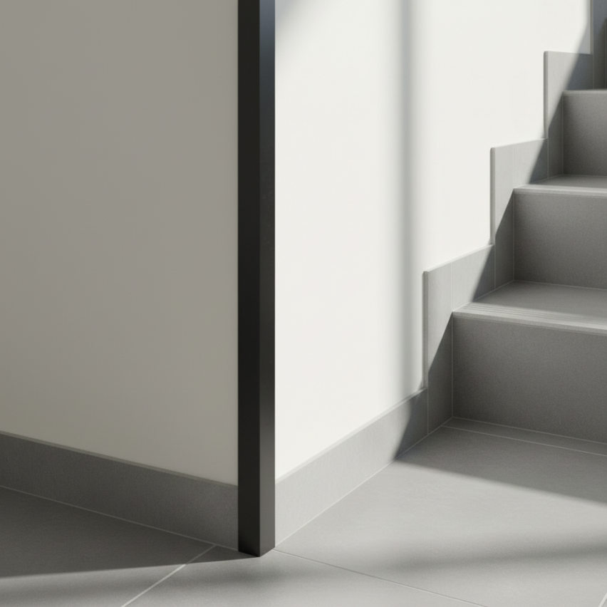 PVC uneven angle profile, self-adhesive edge protection, corner protection, brown