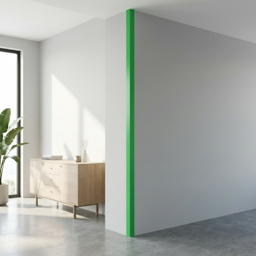 PVC angle profile, self-adhesive edge protection, corner protection, grass green