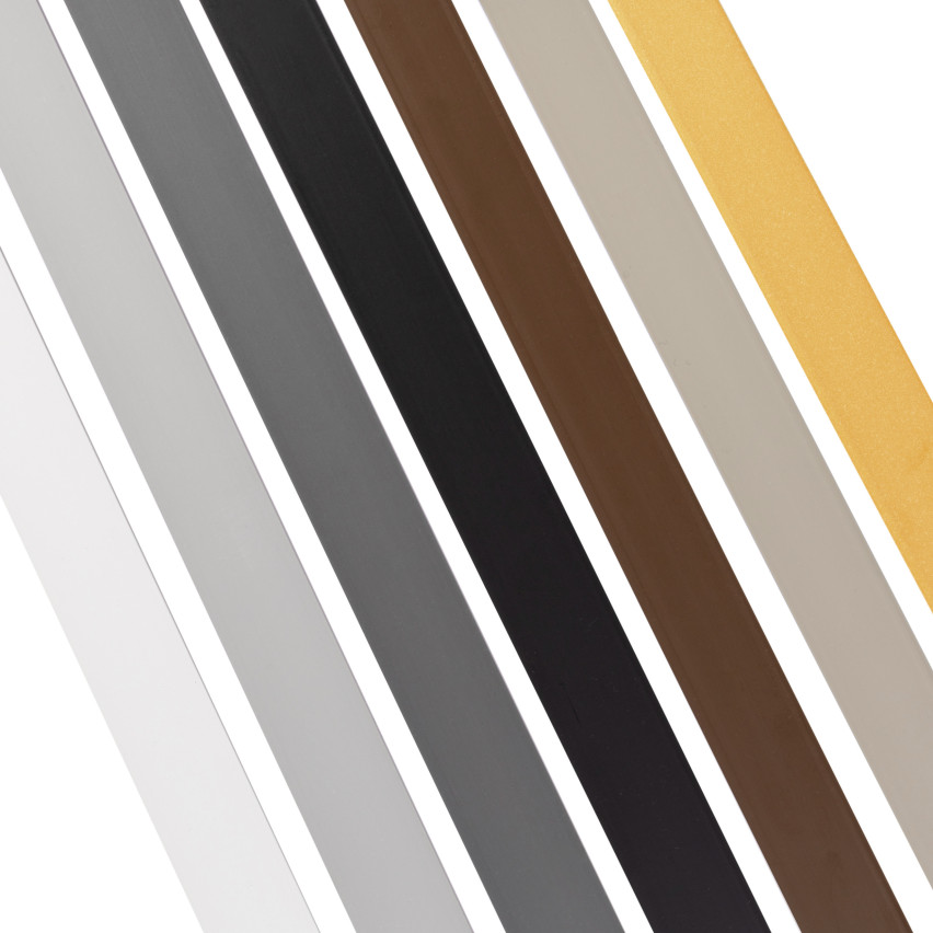 Hard PVC flat bar with adhesive, black, 10 m