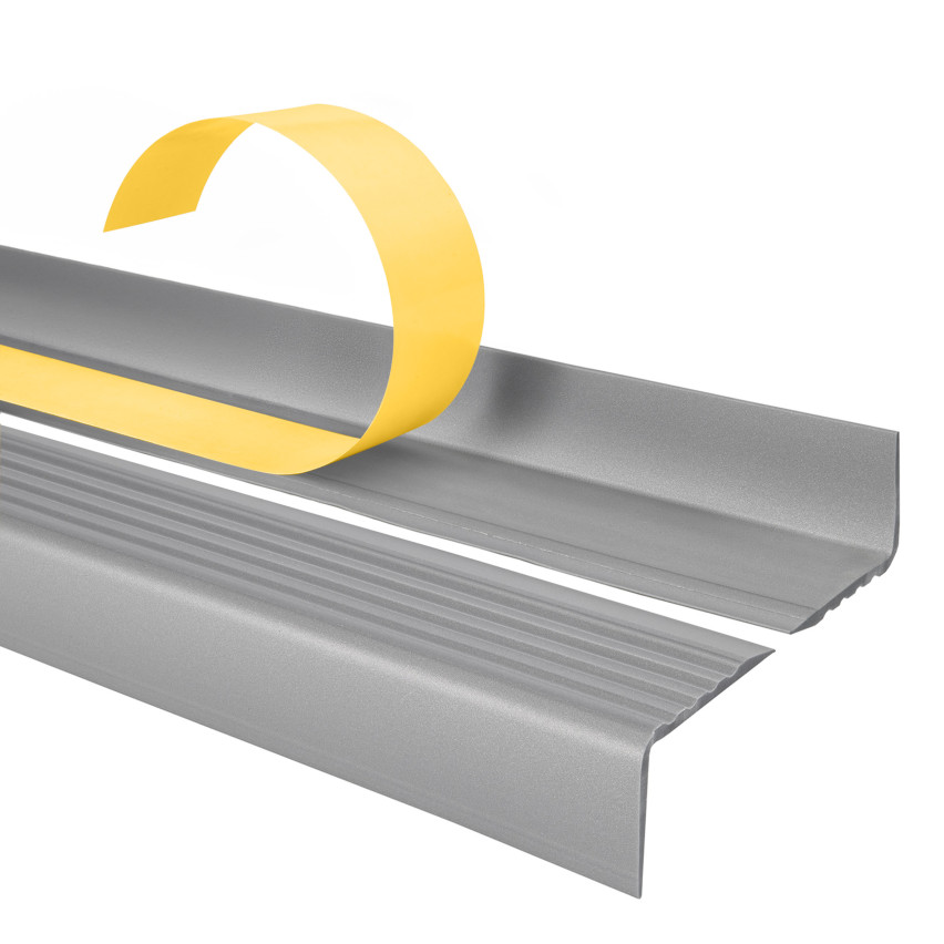 Stair nosing profile, self-adhesive, PVC, plastic, anti-slip profile, angle profile, 40x25mm, olive