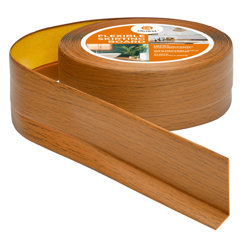 Flexible skirting board, self-adhesive, PVC 50x20mm, rustic oak