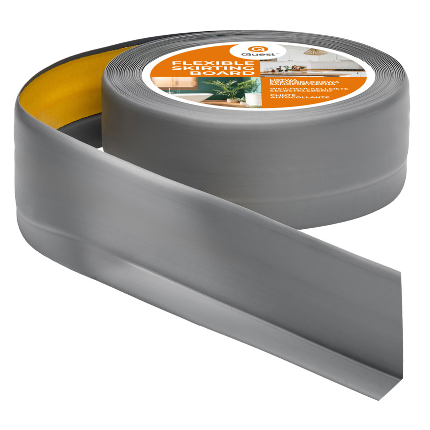 Flexible skirting board, self-adhesive, PVC 50x20mm, grey