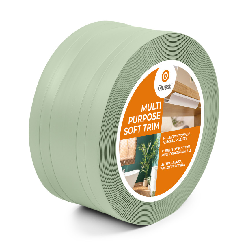 PVC Multifunctional Trim 2in1 – Self-Adhesive Finishing Panel, 110Mm, Light Green