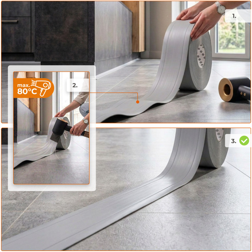 PVC Multifunctional Trim 2in1 – Self-Adhesive Finishing Panel, 110Mm, White