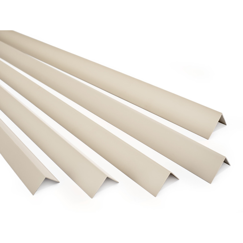 PVC uneven angle profile, self-adhesive edge protection, corner protection, beige