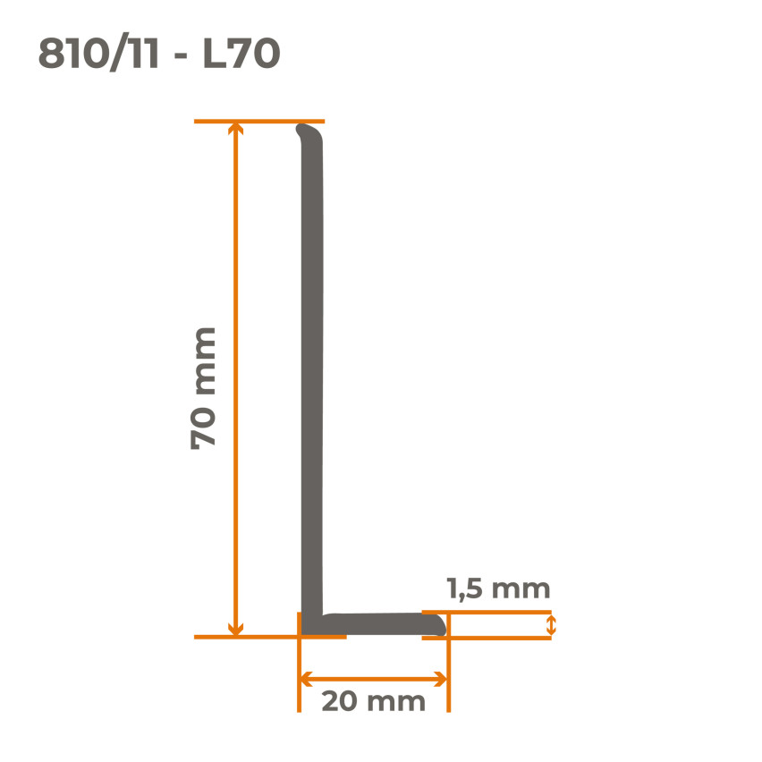 Self-Adhesive PVC Skirting Board, 70x20mm, sand